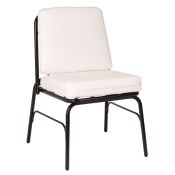 Fairy Tale Outdoor Dining Side Chair in Black with white cushion